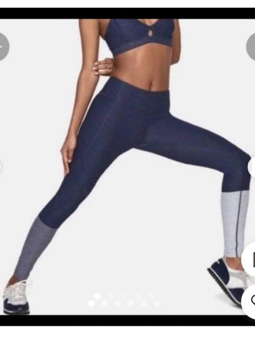 Outdoor Voices Navy & Gray Colorblock warm up Leggings size large